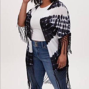 Torrid fringe tye die kimono size 1/2